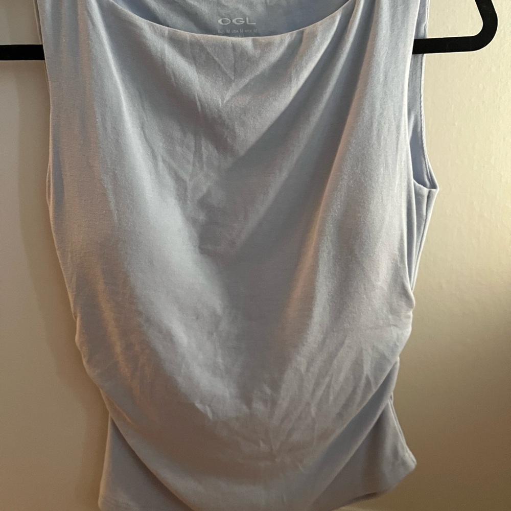 OGL Soft Blue Tank Top Brami Ruched Medium